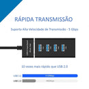 Hub Usb 3.0 4 Portas Expansor Rapido 5 Gbps Alta Velocidade