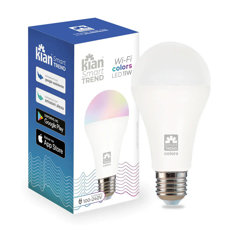 Kit 5 Lâmpadas Lâmpada LED Bulbo Inteligente 11W RGB