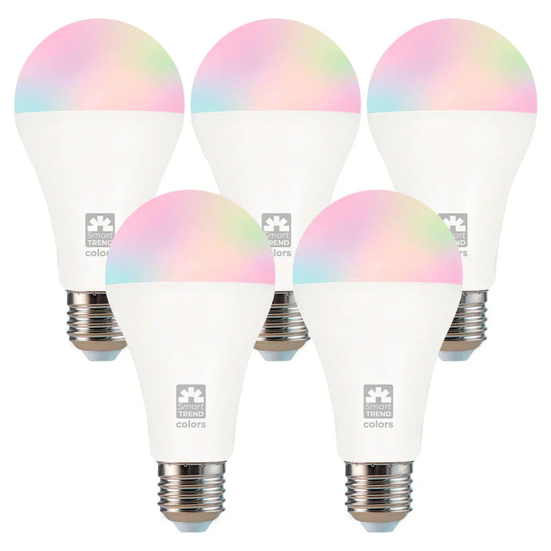 Kit 5 Lâmpadas Lâmpada LED Bulbo Inteligente 11W RGB