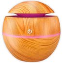 Umidificador Ultrassônico USB Led 7 Cores em Madeira - Portátil