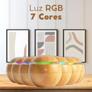 Umidificador Ultrassônico USB Led 7 Cores em Madeira - Portátil